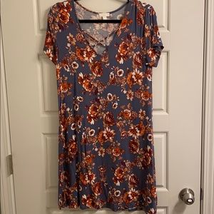 Printed T-Shirt Dress with Criss-Cross detail